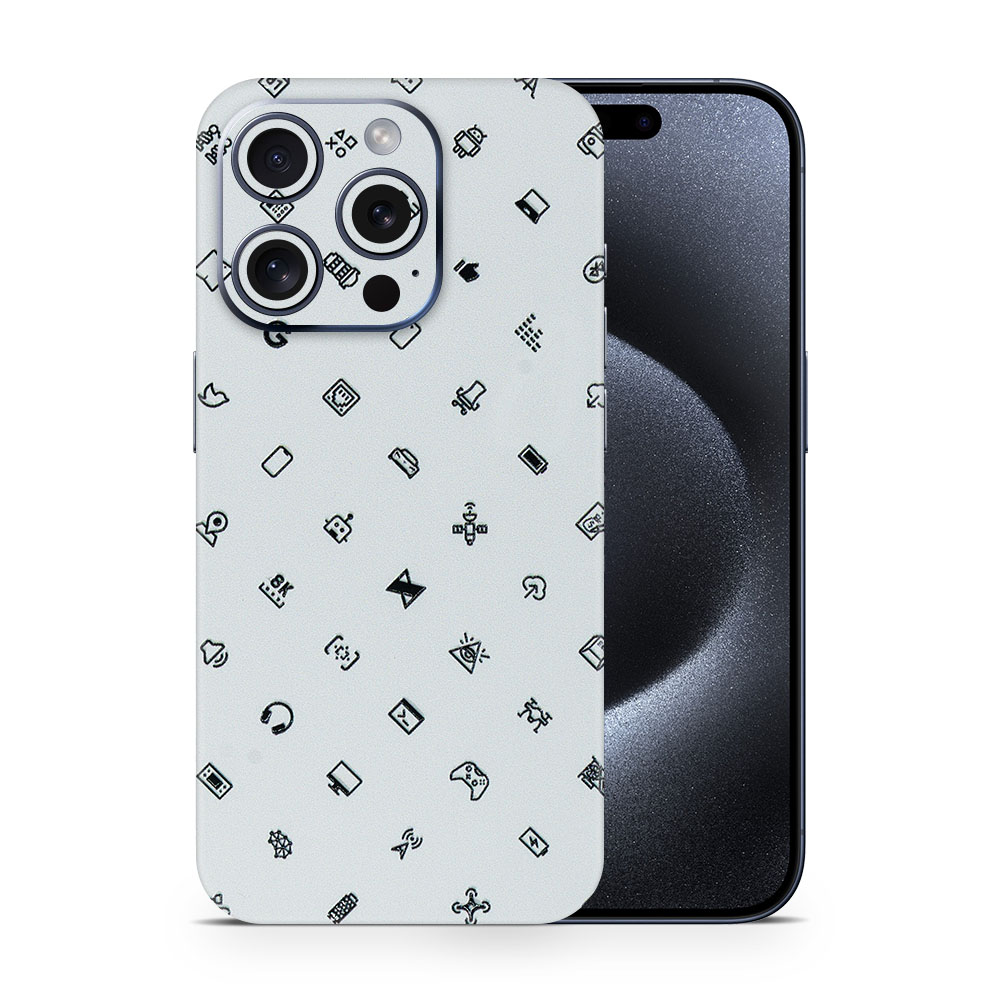 IPhone 15 Pro Icon White 3D Skin - WrapitSkin The Ultimate Protection!