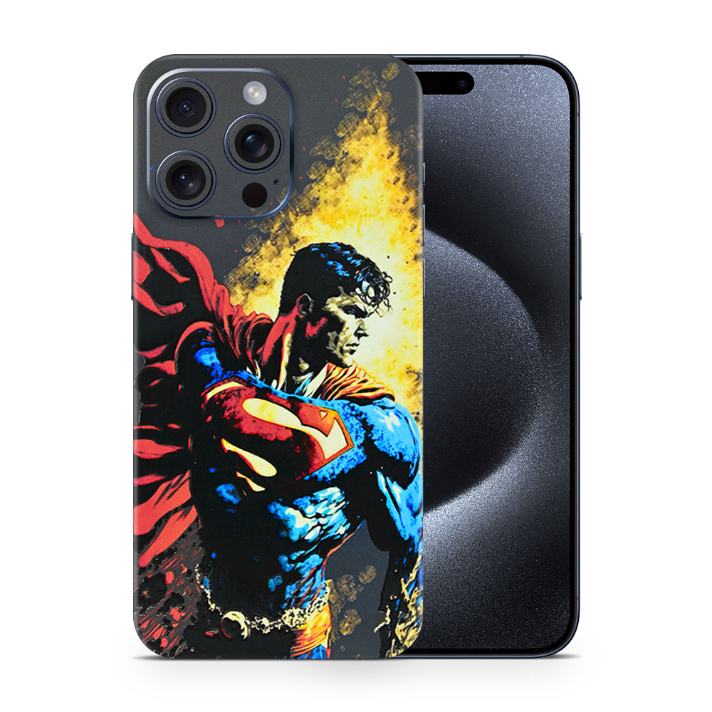 IPhone 15 Pro Max Superman Comic 3D Skin - WrapitSkin The Ultimate ...